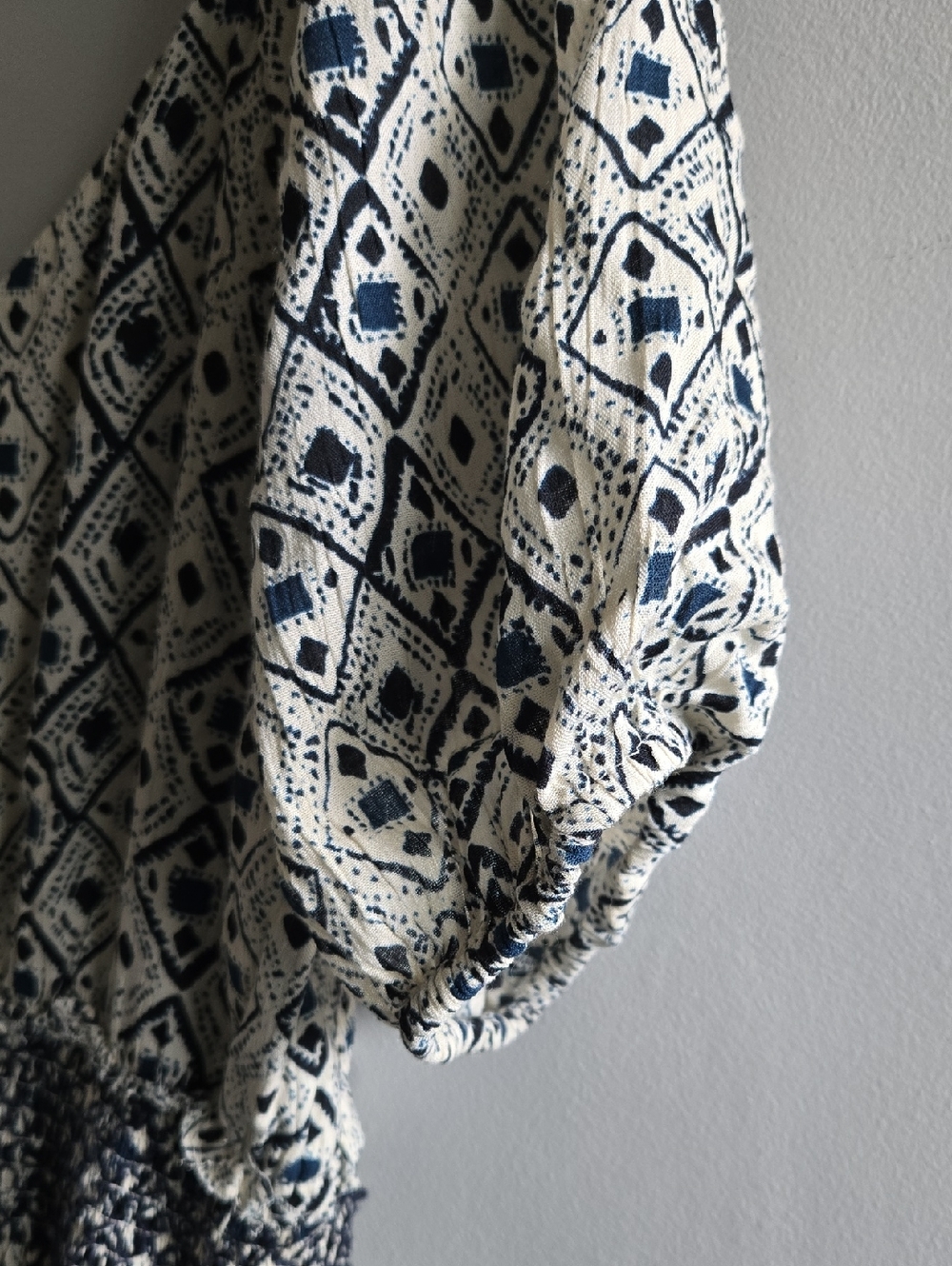 Room 34 Floral Dress Navy and Cream Geometric Print Dress XL - Picture 3 of 10